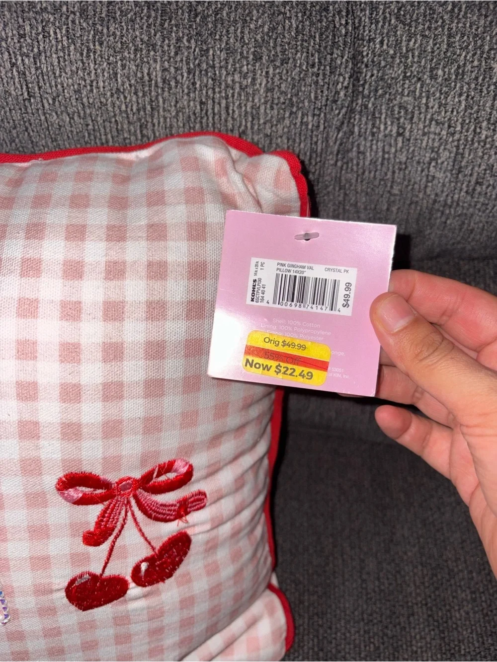 Kohl's Pink and Red Valentine Accent Pillows Set